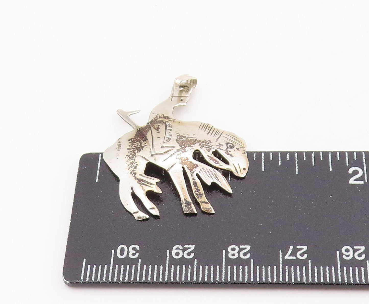 925 Sterling Silver Vintage Pendant Etched Sagittarius Zodiac Charm  PT25336