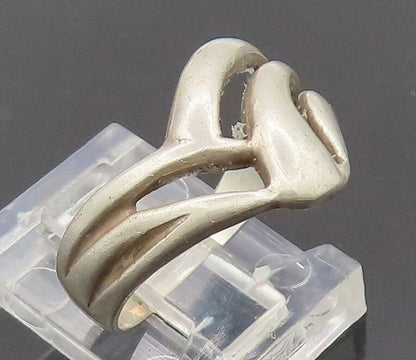 925 Sterling Silver  Vintage Modernist Solid Swirl Cutout Ring Sz 6  RG27186