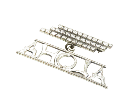DANECRAFT 925 Sterling Silver  Vintage Shiny Aloha Dangling Brooch Pin  BP4750