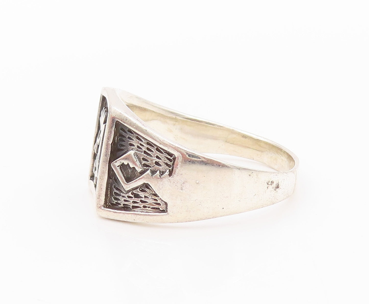 925 Sterling Silver Vintage Ring Solid Carved Kokopelli  Sz 5  RG32292