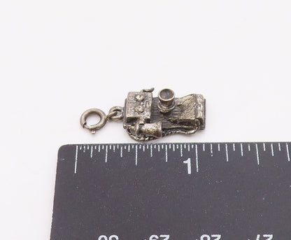 925 Sterling Silver  Vintage Antique Crank Phone Motif Pendant  PT21121