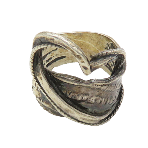OR PAZ ISRAEL 925 Sterling Silver Vintage Love Heart Band Ring Sz 6  RG19584