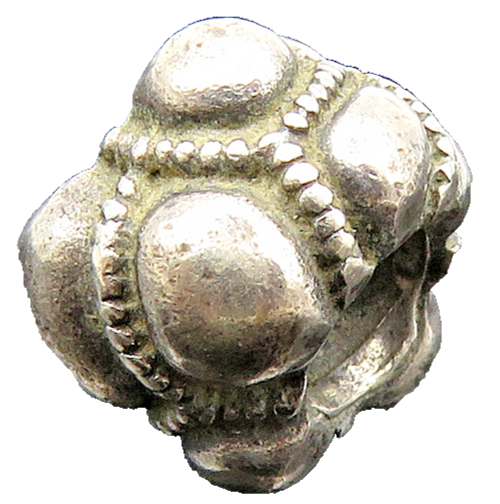 PANDORA 925 Sterling Silver  Vintage Shiny Pattern Bead Charm Pendant  PT19984
