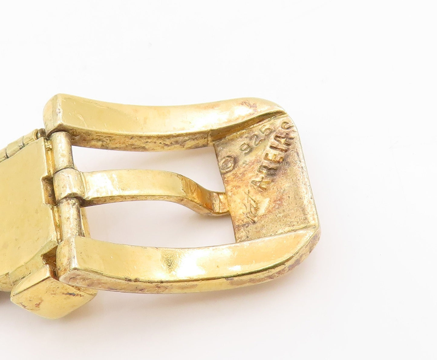 925 Sterling Silver Vintage Bracelet Gold Plated PAT AREIAS Buckle Link  BT11594