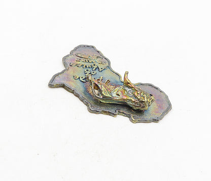 925 Sterling Silver  Vintage Oxidized Sculpted Lion Pride Of Africa  TR1443