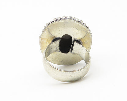 925 Sterling Silver  Vintage Tiger's Eye Twist Cocktail Ring Sz 7  RG11202