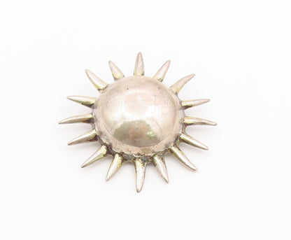925 Sterling Silver Vintage Brooch Pin Modernist Celestial Sunburst  BP12619