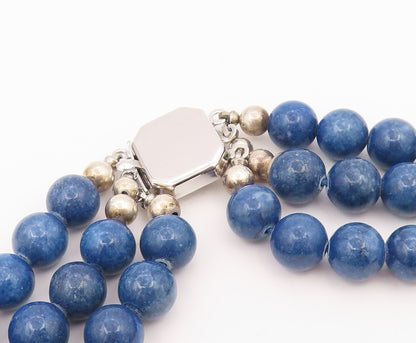 925 Sterling Silver Vintage Gemstone Beads Fluted Abstract Necklace  NE3971