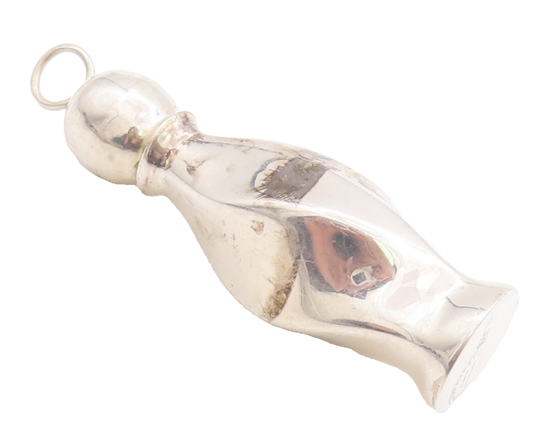 925 Sterling Silver Vintage Pendant MEXICO Puffed Perfume Bottle (OPENS) PT23359