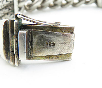 925 Sterling Silver Vintage Antique Byzantine Multi Strand Chain Bracelet BT2492