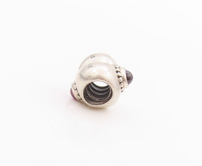 925 Sterling Silver Vintage Pendant PANDORA Cabochon CZ Heart Charm  PT24502