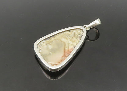 925 Sterling Silver  Vintage Agate Shiny Bail Pendant  PT17630