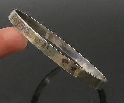 SJ IRELAND 925 Silver  Vintage Stamped Pattern Round Bangle Bracelet  BT8804
