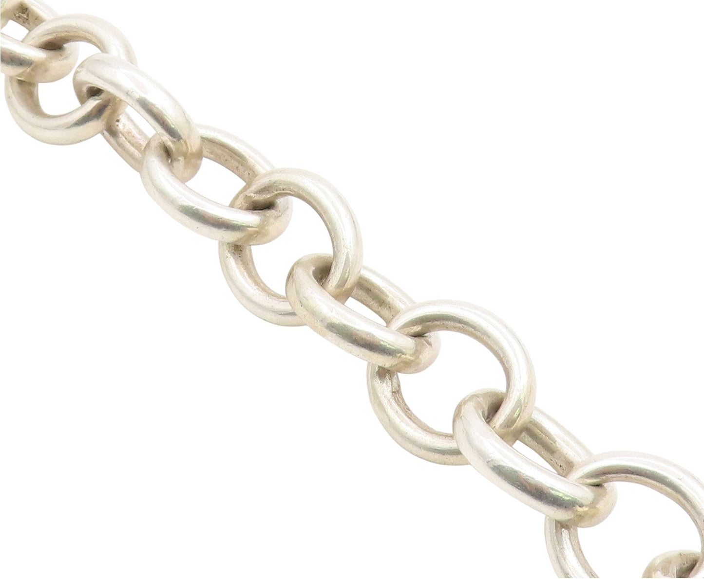 925 Sterling Silver Vintage Bracelet Geometric Interlocking Circle Link  BT12073
