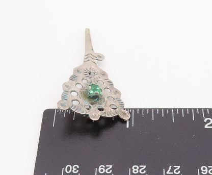 925 Sterling Silver Vintage Brooch Topaz Etched Intricate Openwork Pin  BP12303