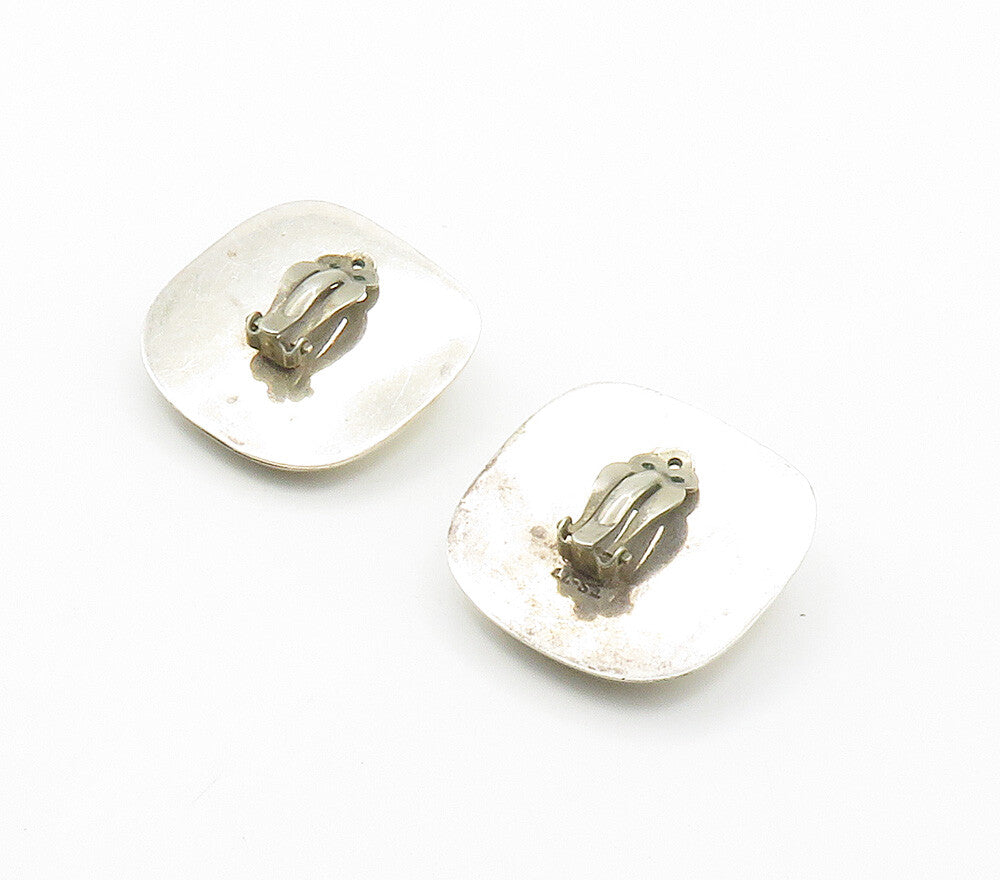 MEXICO 925 Silver  Vintage Graduated Design Shiny Non Pierce Earrings  EG7910