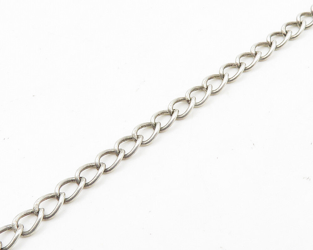 925 Sterling Silver  Vintage Faceted Kyanite Shiny Chain Necklace  NE2913