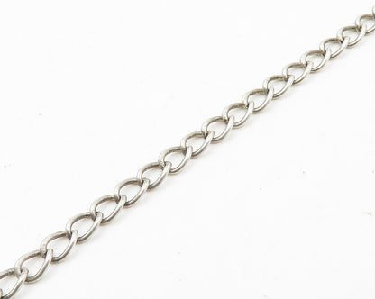 925 Sterling Silver  Vintage Faceted Kyanite Shiny Chain Necklace  NE2913