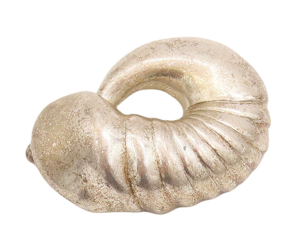 925 Sterling Silver Vintage Brooch Pin BETH MOSKOWITZ Domed Carved Shell BP10798
