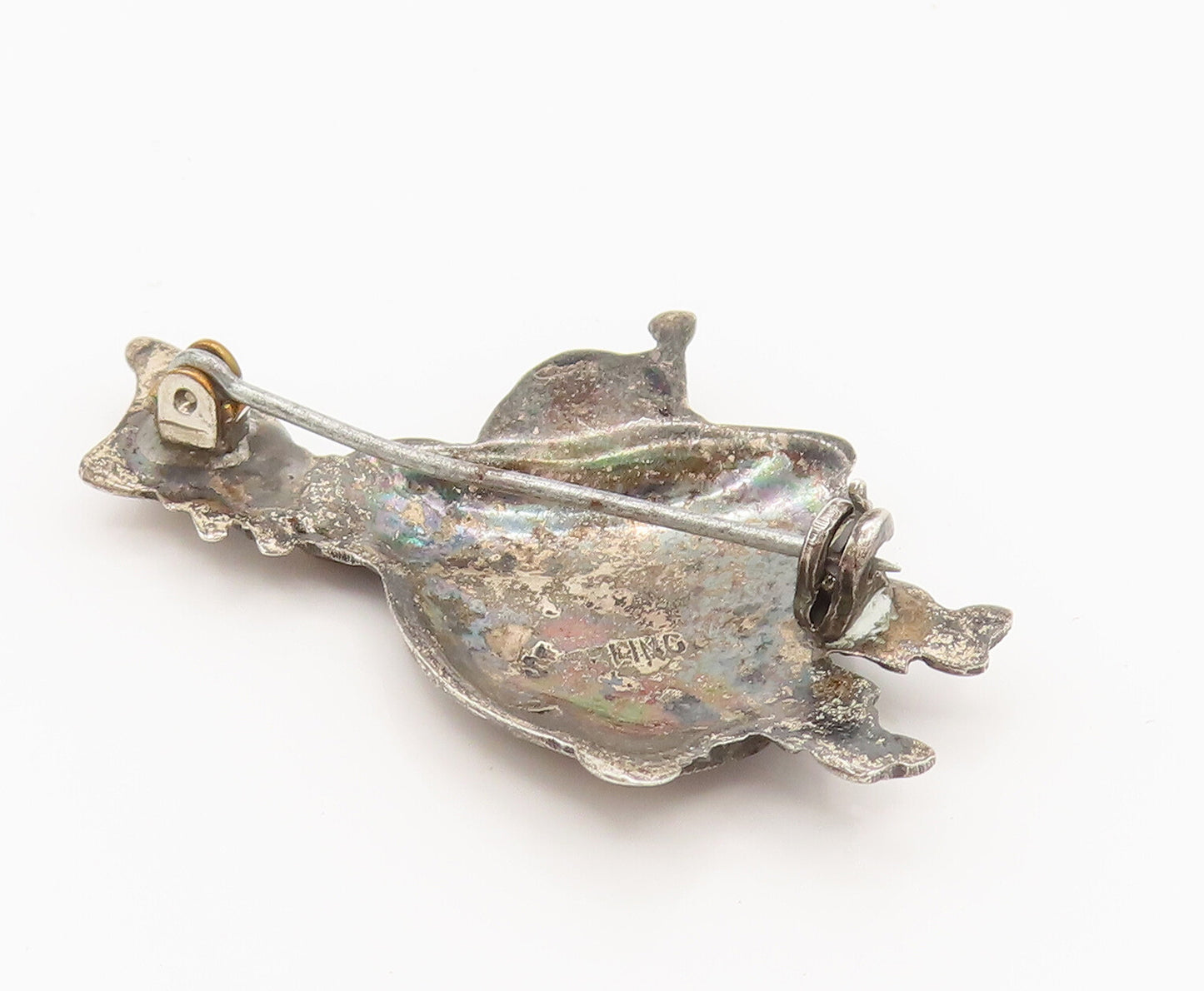 925 Silver  Vintage Antique Faceless Lady With Scarf Brooch Pin  BP10099