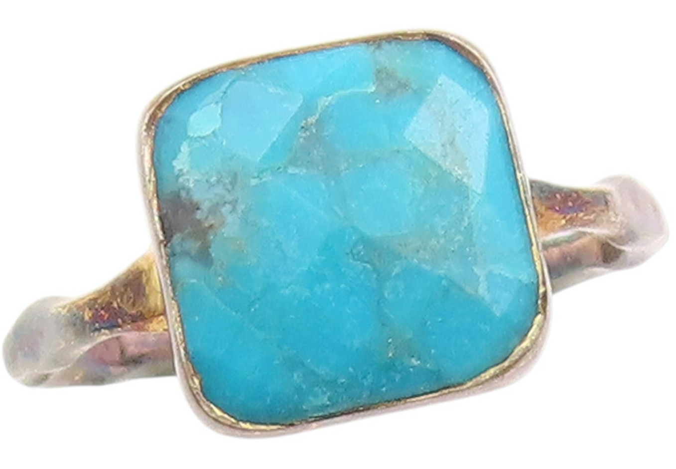 925 Sterling Silver Vintage Ring Blue Turquoise Solitaire Band  Sz 6.5  RG34030