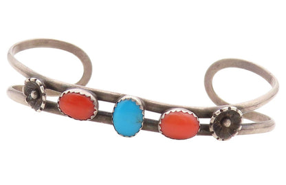925 Sterling Silver Vintage Bracelet Designer Carnelian & Larimar Cuff  BT11007