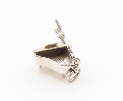 925 Sterling Silver  Vintage Shiny Petite Grand Piano Pendant (OPENS)  PT16411
