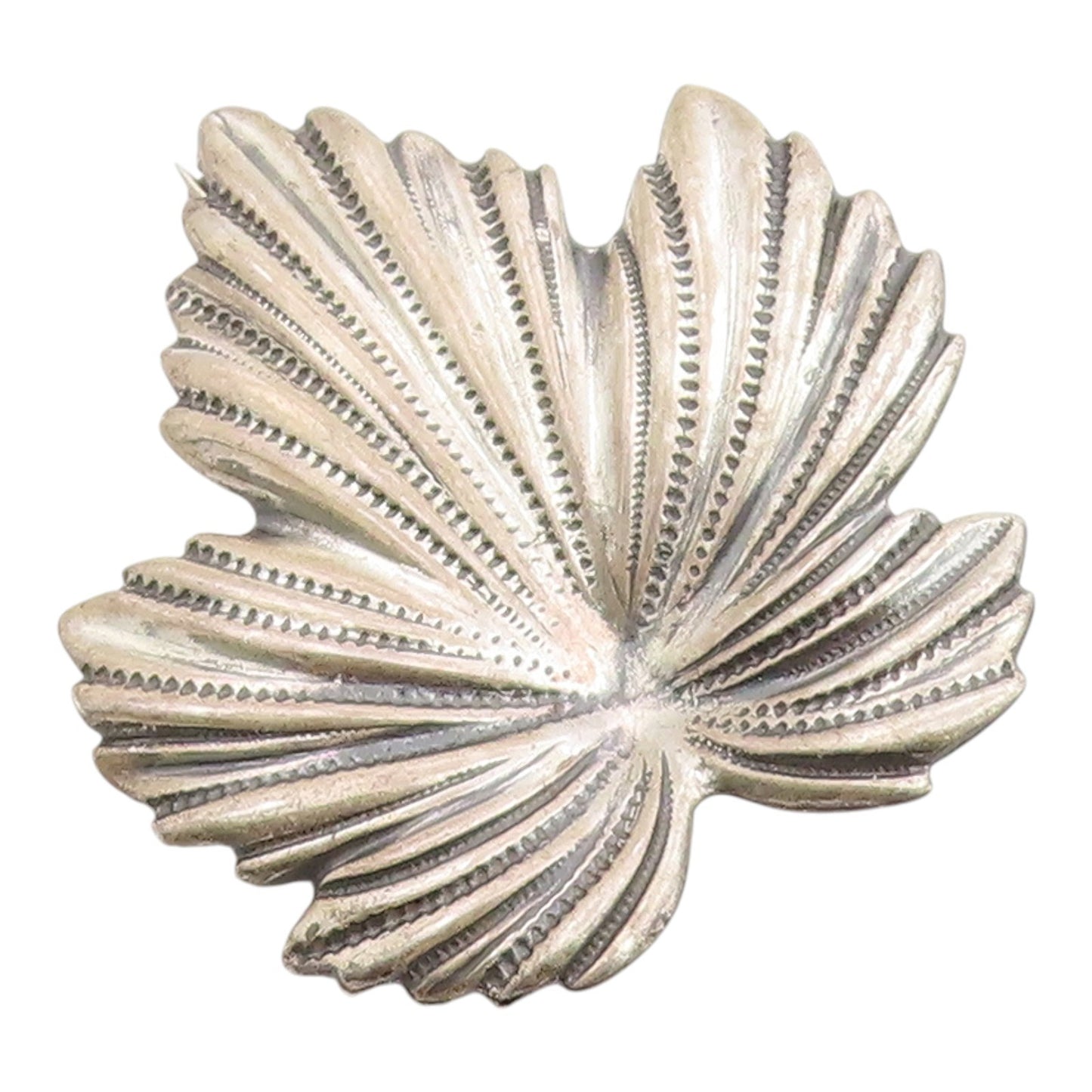 925 Sterling Silver Vintage Brooch Pin JEWELART Etched Maple Leaf Motif  BP12460