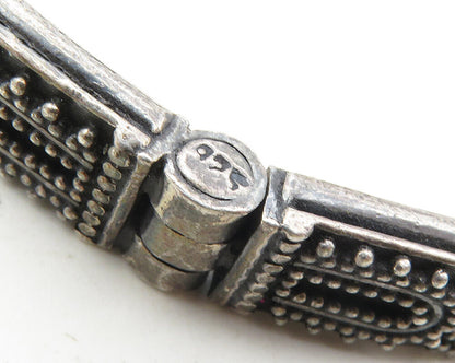 BALI 925 Sterling Silver  Vintage Oxidized Dot Pattern Bangle Bracelet  BT4295