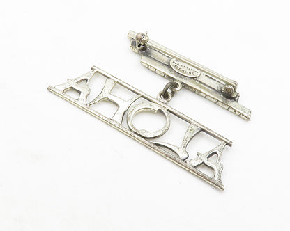 DANECRAFT 925 Sterling Silver  Vintage Shiny Aloha Dangling Brooch Pin  BP4750
