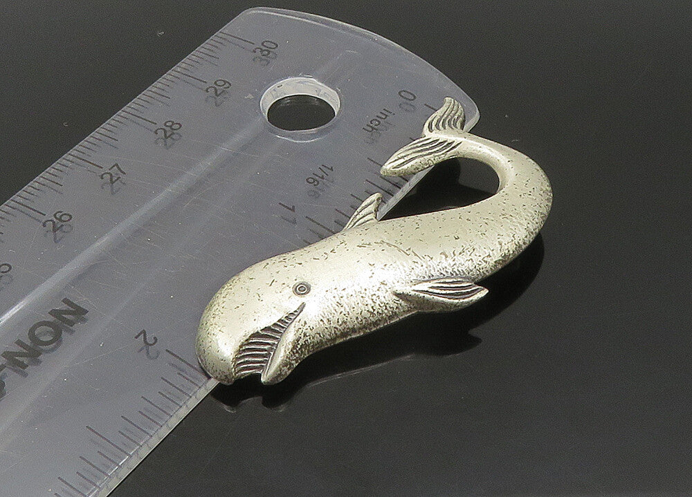 DANECRAFT 925 Sterling Silver  Vintage Whale Motif Brooch Pin  BP8846