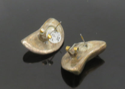 ISRAEL 925 Silver  Vintage Sculpted Hollow Non Pierce Drop Earrings  EG10524