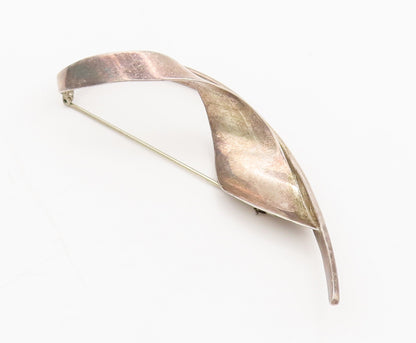 ZINA 925 Sterling Silver  Vintage Designer Swirled Ribbon Brooch Pin  BP10318