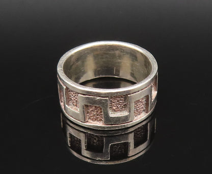925 Sterling Silver  Vintage Labyrinth Maze Cutout Band Ring Sz 5  RG25727