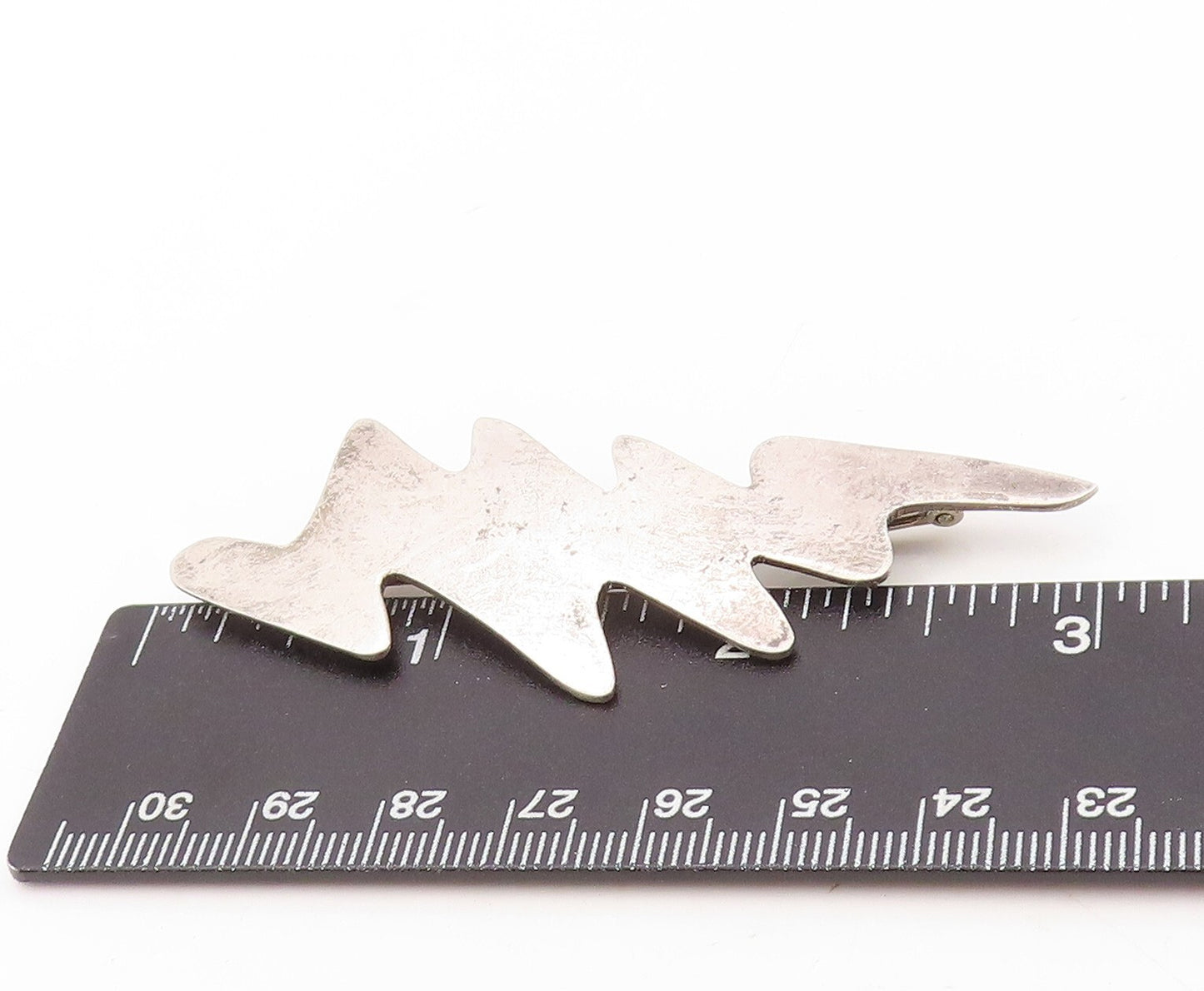 925 Sterling Silver Vintage Brooch Pin MEXICO Brutalist Cutout Thunder  BP11264
