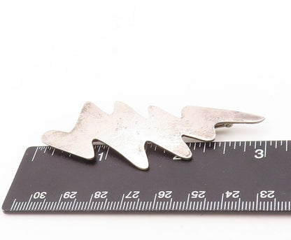 925 Sterling Silver Vintage Brooch Pin MEXICO Brutalist Cutout Thunder  BP11264