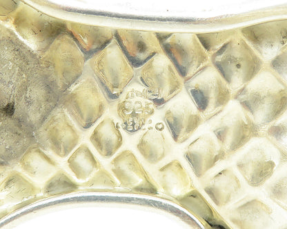 MEXICO 925 Sterling Silver  Vintage Shiny Quilted Detail Cuff Bracelet  BT7297