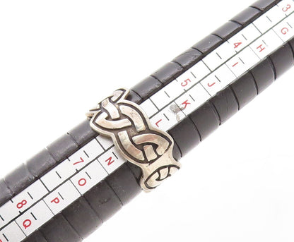 925 Sterling Silver Vintage Ring Dark Tone Cutout Celtic Knots  Sz 6  RG31296