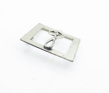 BEAU 925 Sterling Silver  Vintage Treble Clef Music Square Brooch Pin  BP2173