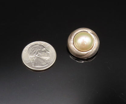 BARRA 925 Silver  Vintage Minimal Freshwater Pearl Clip Back Earrings  EG12232