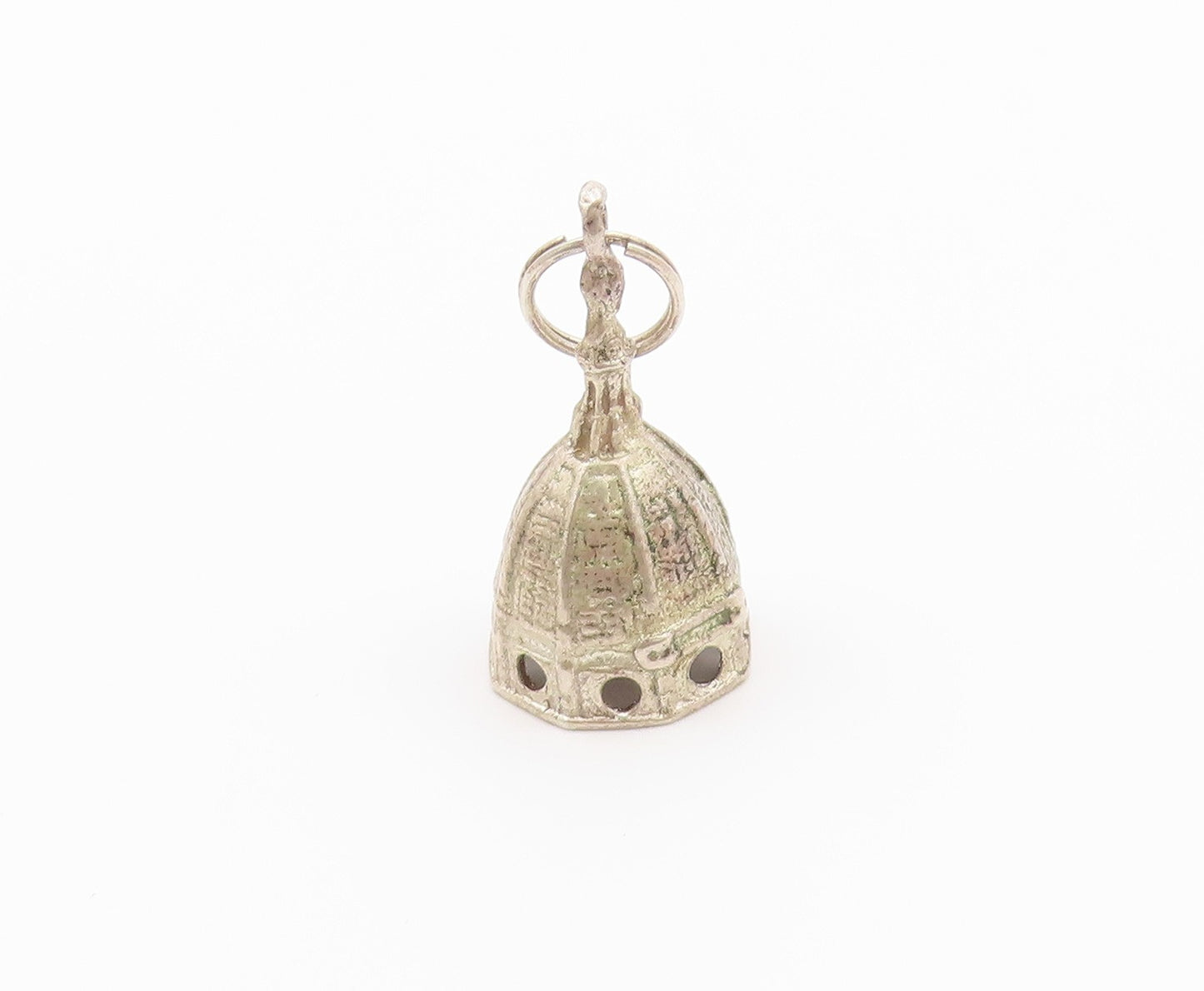 925 Sterling Silver  Vintage Shiny Dome Drop Pendant  PT19372