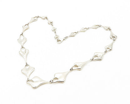 RLM STUDIO 925 Sterling Silver  Vintage Shiny Modernist Chain Necklace  NE3001