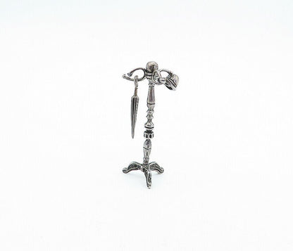925 Sterling Silver  Vintage Antique Hat & Umbrella Coat Rack Ornament  TR1104