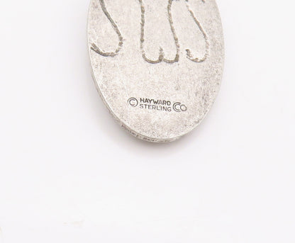 925 Sterling Silver Vintage Pendant HAYWARD Solid Religious Carved Man  PT23118