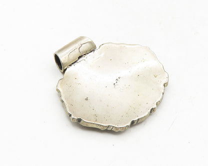 925 Sterling Silver  Vintage Swirl Patterned Border Slide Pendant  PT7883
