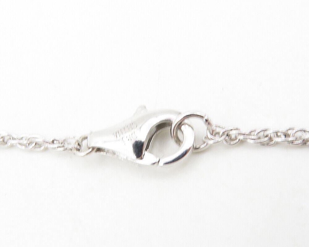 925 Sterling Silver  Genuine Diamonds Shiny Twist Chain Necklace  NE1938