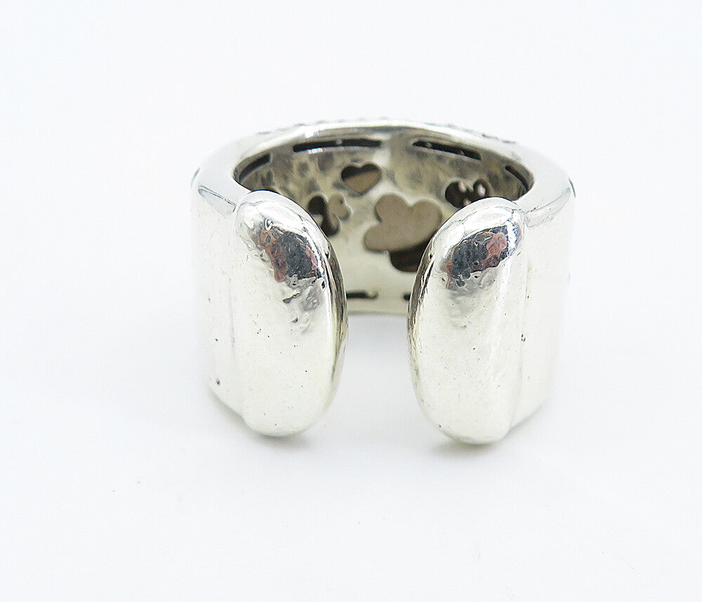 925 Sterling Silver  Cabochon Cut Smoky Topaz Cluster Band Ring Sz 8  RG8384