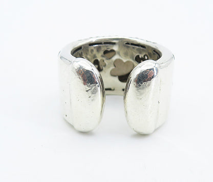 925 Sterling Silver  Cabochon Cut Smoky Topaz Cluster Band Ring Sz 8  RG8384