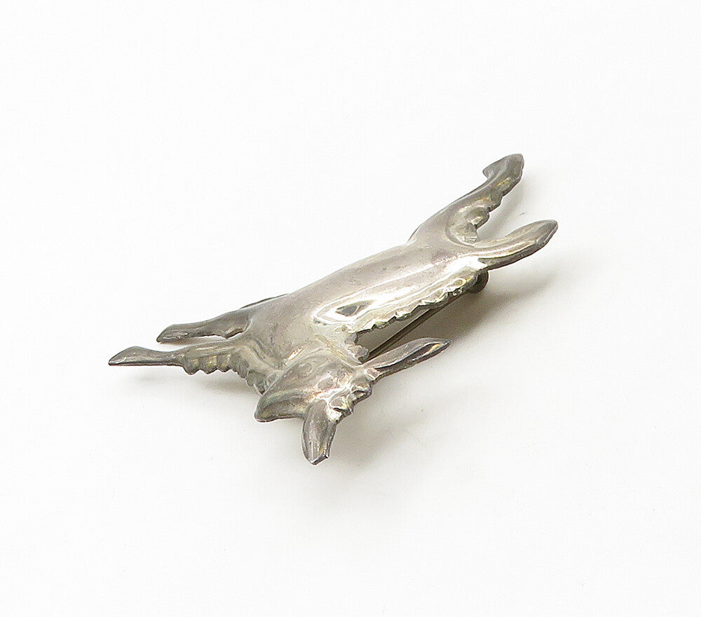MEXICO 925 Sterling Silver  Vintage Dark Tone Lamb Animal Brooch Pin  BP6595