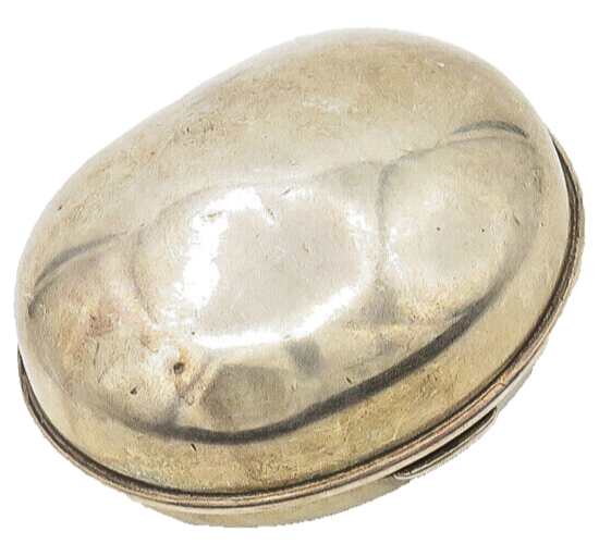 HOWARD & CO. 925 Sterling Silver  Vintage Shiny Oval Dome Trinket Box  TR2394